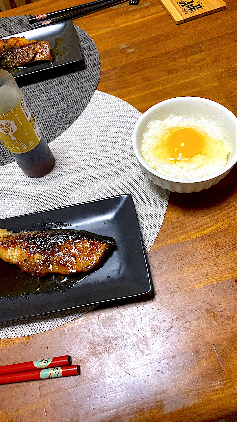 鰤の照り焼き、卵かけご飯|kaaaaaさん