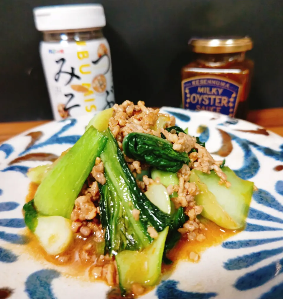 ナナさんの料理 チンゲン菜と豚挽き肉のオイスター味噌炒め|☆Yumi☆さん