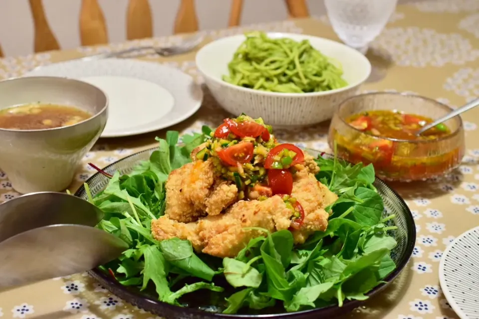 サルサ風ソースがあっさり美味しいキチンフライ|うにんぱすさん