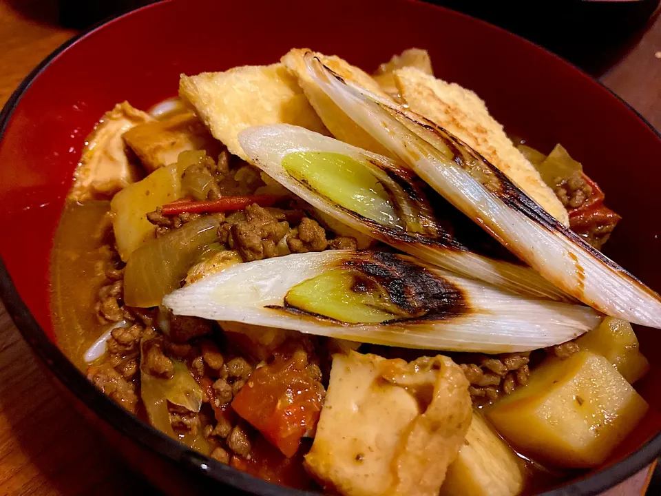 カレーライスからのカレーうどん|豆柴さん