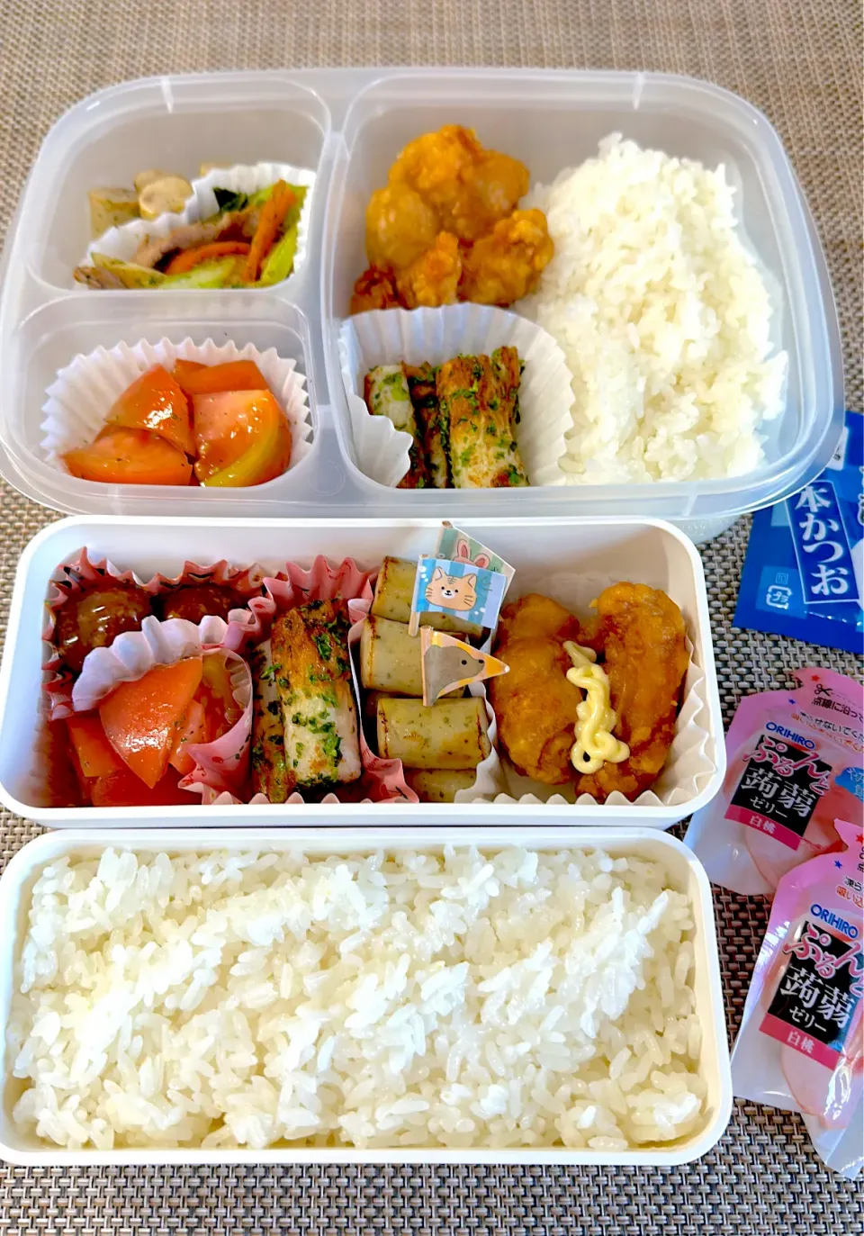 ちくわの磯辺揚げ弁当。旦那さん、娘弁当。|ゆーこ。さん