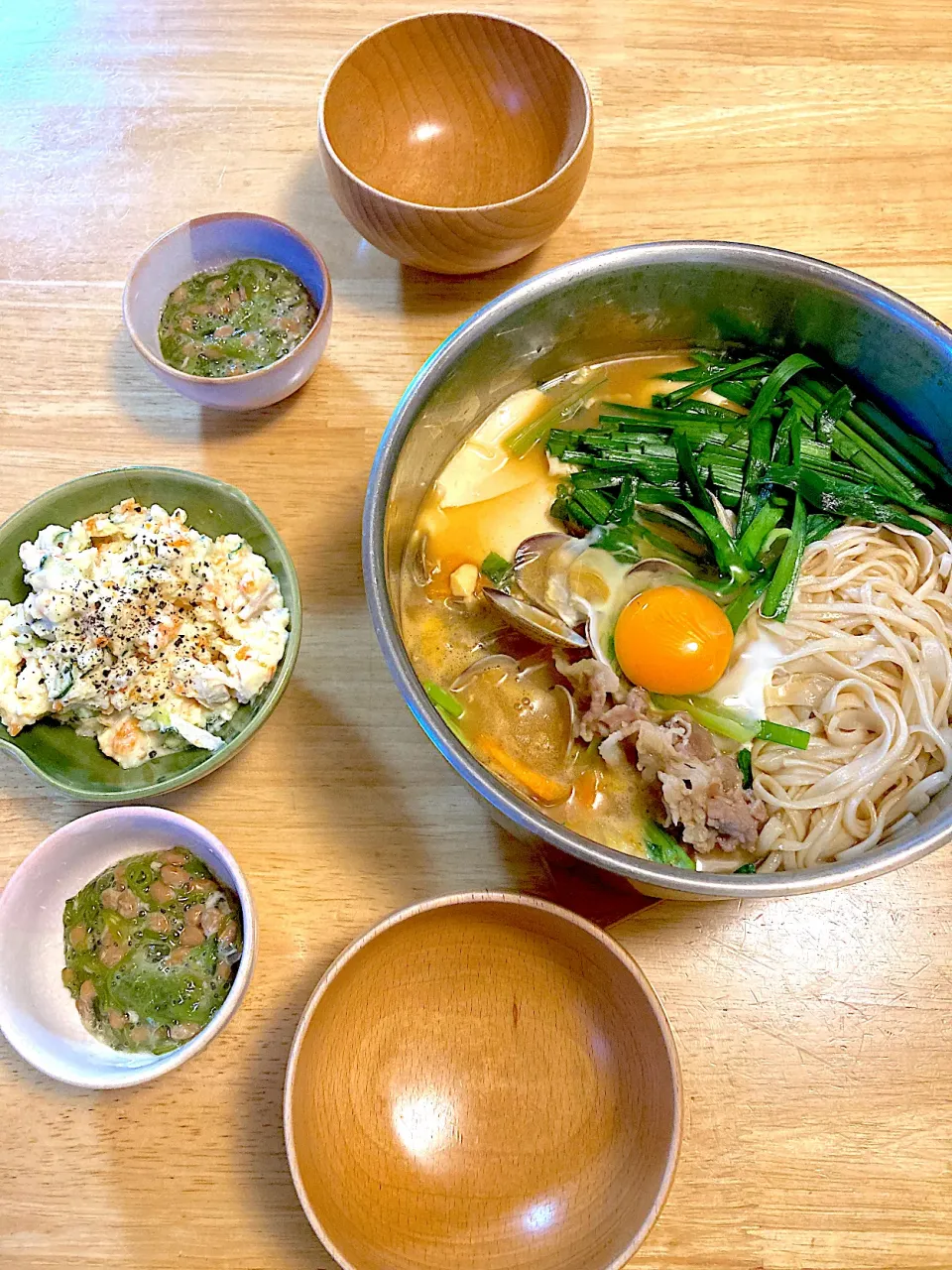 スンドゥブチゲ鍋に全粒粉稲庭うどんをIN。|さくたえさん