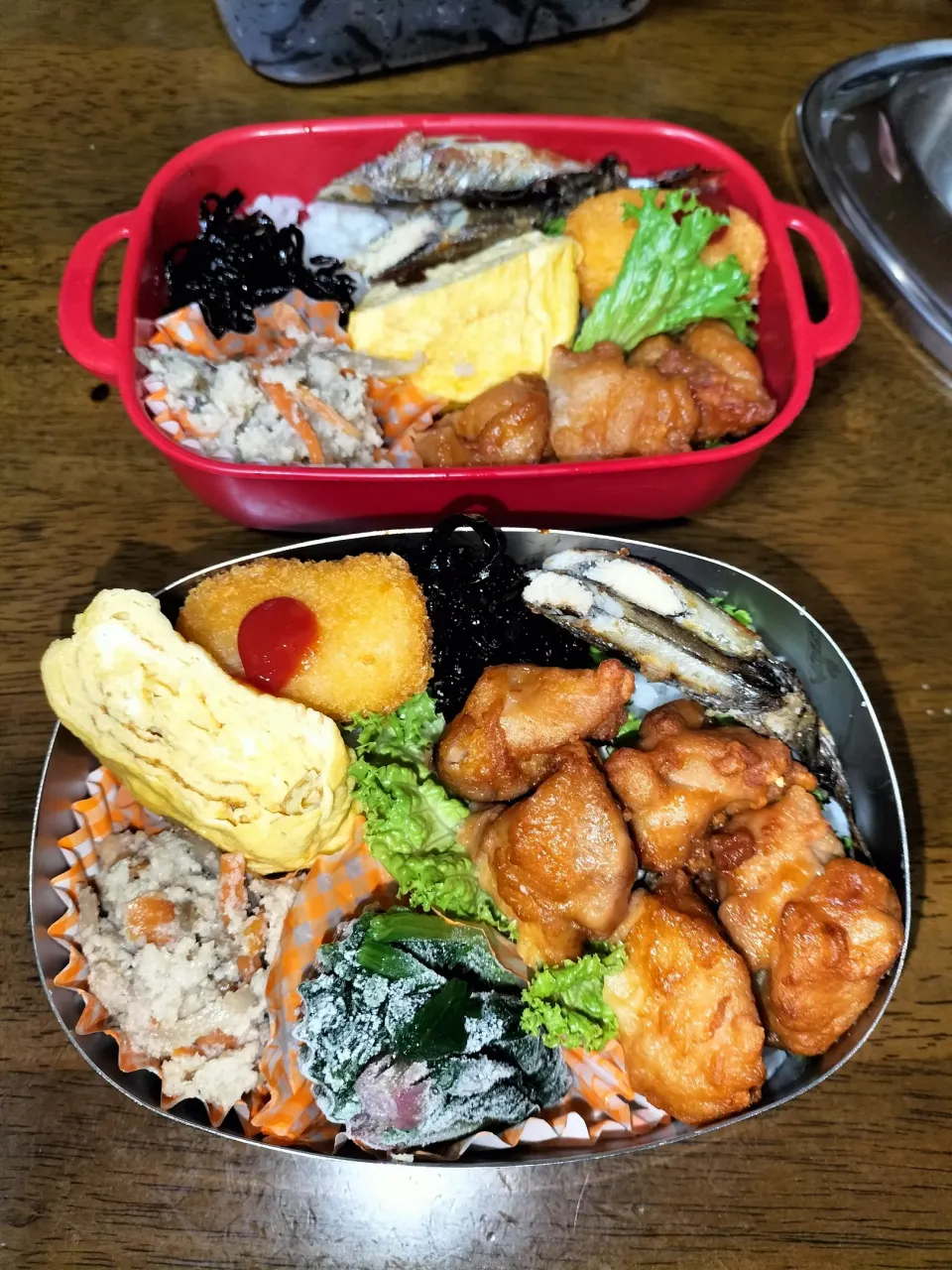 旦那　私弁当🍱
　唐揚げ😄|miimiさん