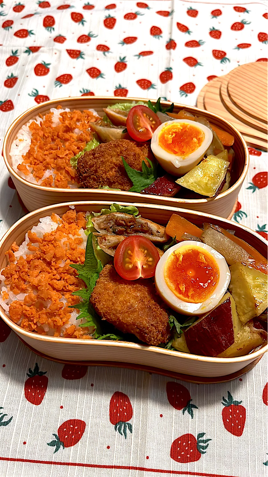 鰹のチーズフライ弁当|にこりこぷりんさん
