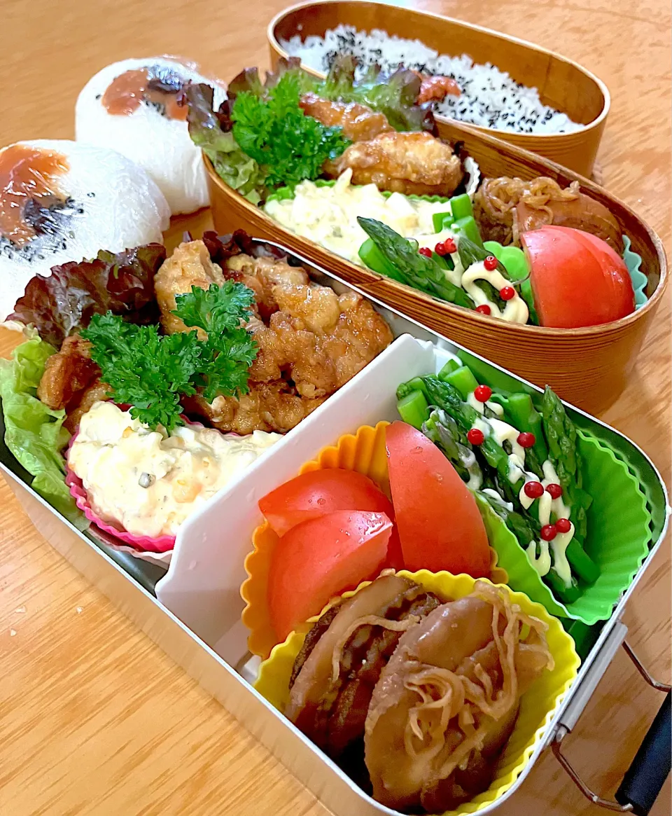 Snapdishの料理写真:家族お弁当🍱୧(ᕯ˙ᗨ˙ᕯ)୨♡❤️|ふみぃさん