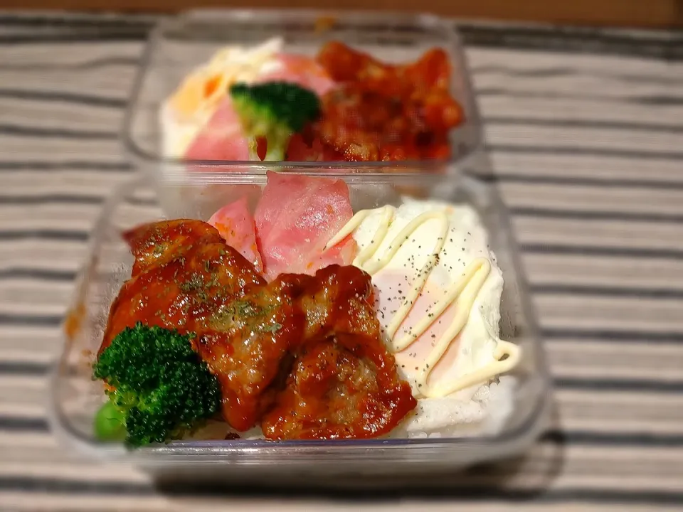 中高生男子のお弁当☺️大盛りご飯にのっけ|みりさん