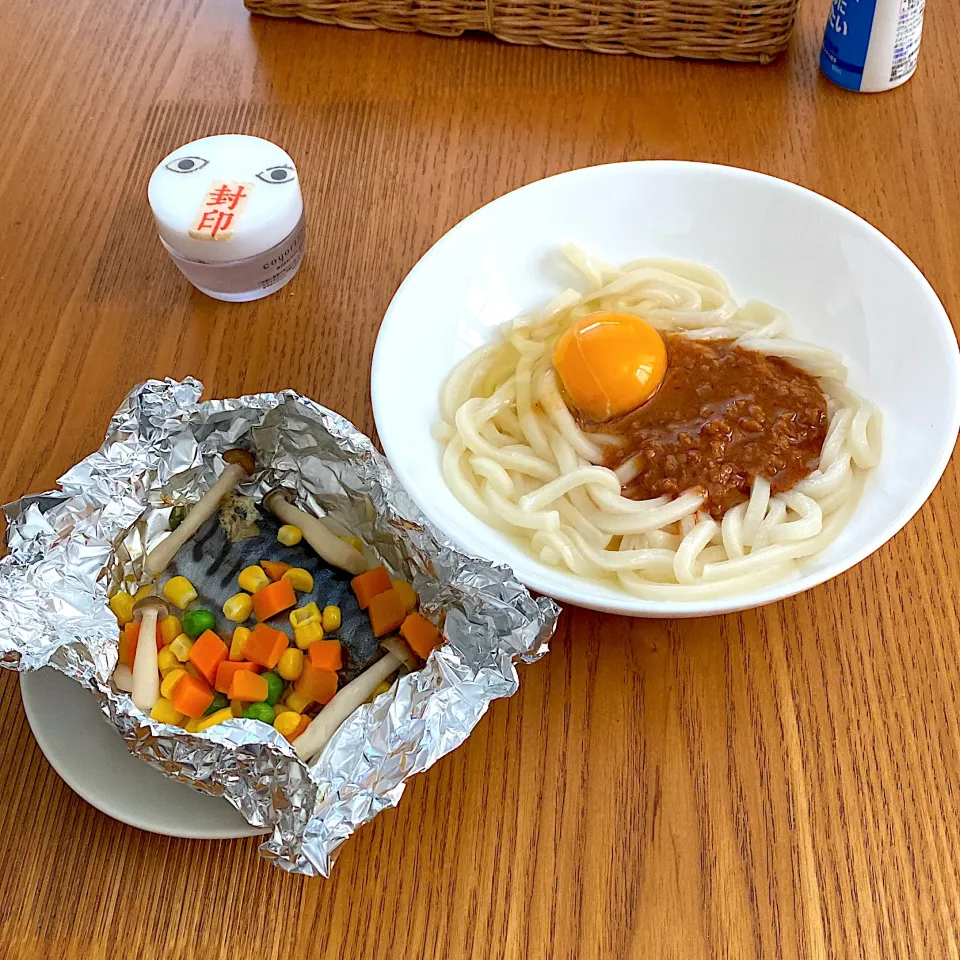 担々麺と鯖のホイル焼き|おやぢさん