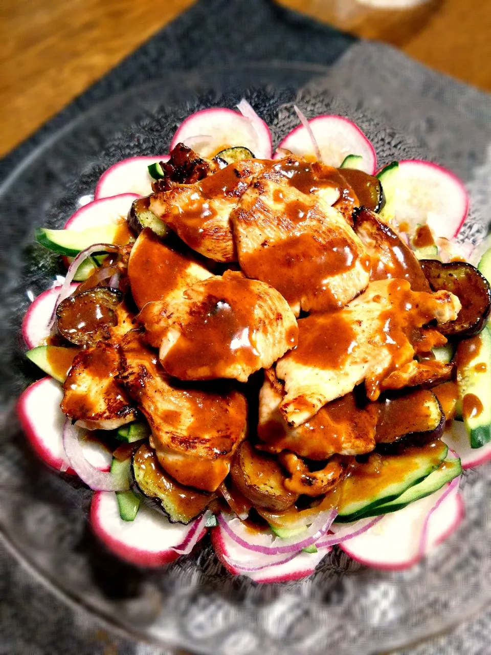 鶏むね肉の酢味噌サラダ|まめころさん