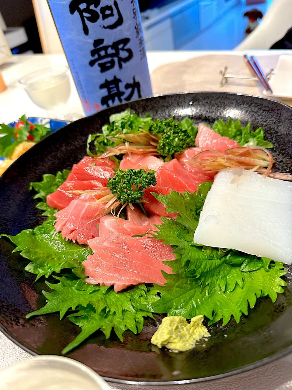 生本マグロとソデイカの刺身盛り➰🍶😋|ナムナムさん