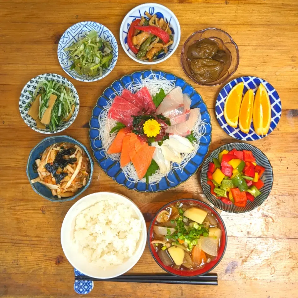 晩ご飯🥢お刺身🐟|まゆめろさん