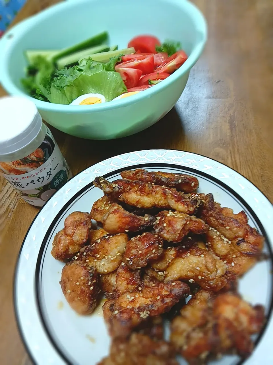 塩麹パウダーで甘辛鶏の唐揚げ🐔♥|まなみさん