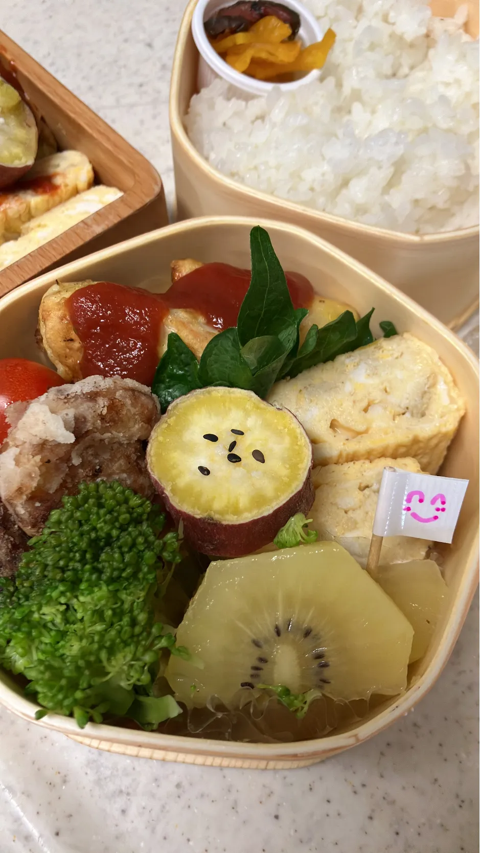 鶏むねピカタとエビ竜田揚げ弁当|たんぽぽさん