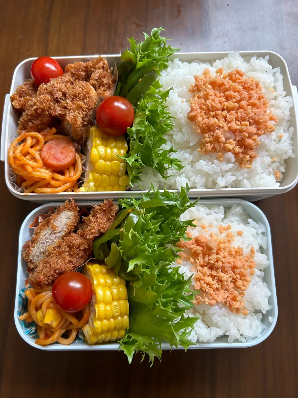 とんかつお弁当　デザートはスイカ🍉|immayuyuさん