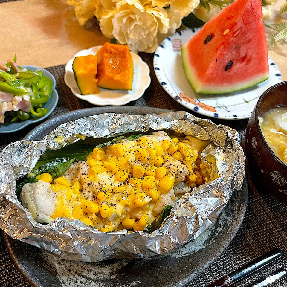 鶏肉のマヨコーンホイル焼き🌽|reiさん