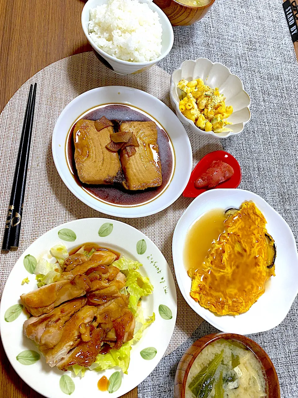 Snapdishの料理写真:カジキマグロ煮付け・照り焼きチキン|utaさん