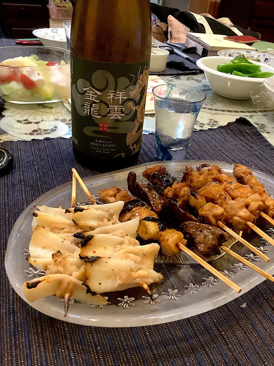 今宵は焼き鳥と🍶😋|アライさんさん