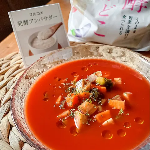 「プラス糀 発酵ぬかどこ」を使ってみたSnapdishの料理・レシピ写真:🍅ぬか漬けガスパッチョ🍅