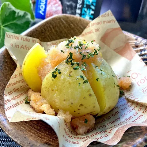 「四ツ星レンジ」を使ってみたSnapdishの料理・レシピ写真:明太じゃがバター