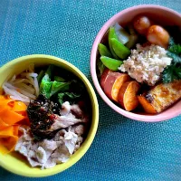 Snapdishの料理写真:蒸し豚野菜ピリ辛ニラだれ弁当|弁子さん