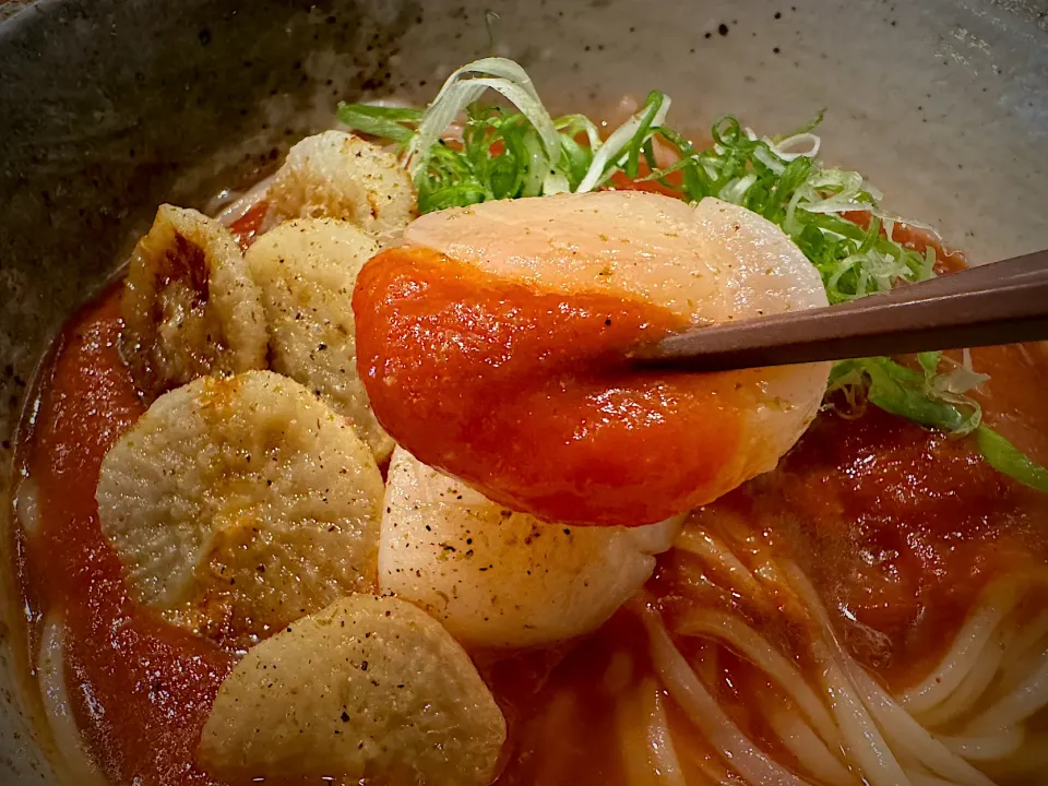 帆立のアラビアータそうめん|半田手延べそうめんの店 阿波や壱兆さん