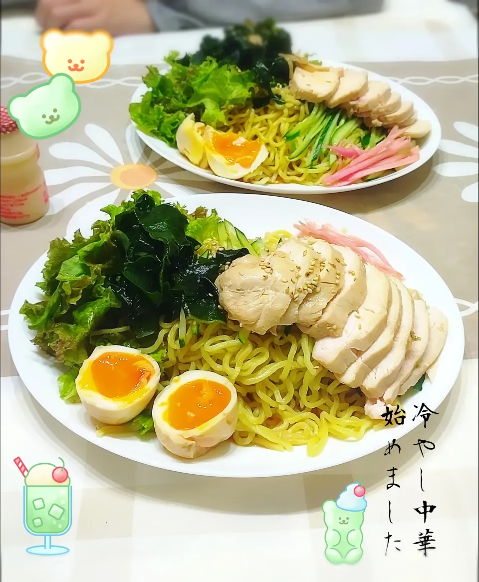 Snapdishの料理写真:まるまさんの鶏むねチャーシューで冷やし中華始めました🎐|みったんさん