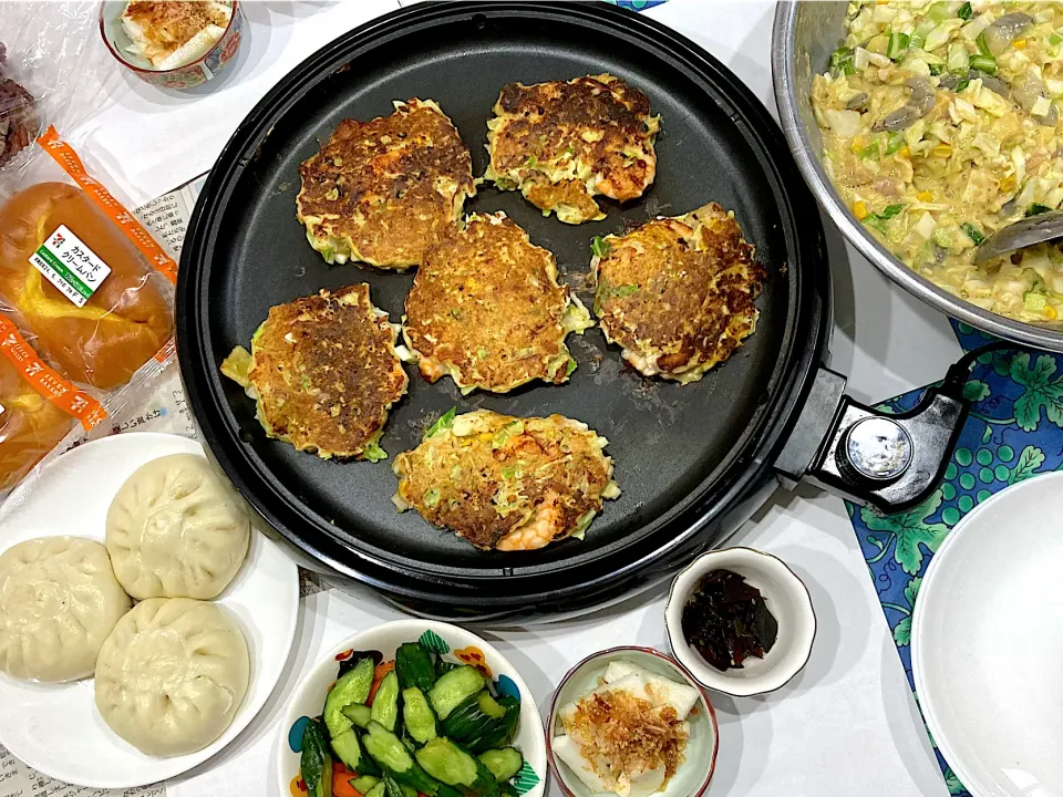 実家ご飯♡お好み焼きパーティ😋|さくたえさん