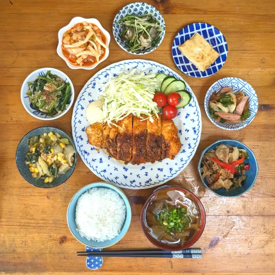 晩御飯🥢ソースとんかつ|まゆめろさん