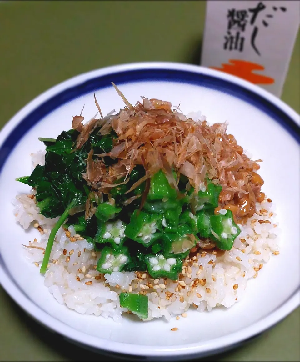 ネバネバ丼|きつねさん