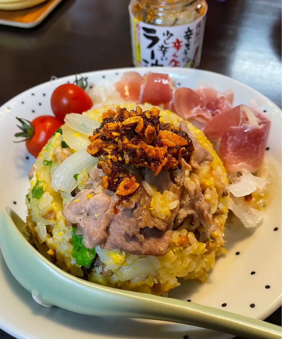 生らっきょうを使った納豆チャーハン|DKさん