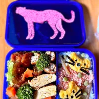 Snapdishの料理写真:猫好き中3息子へのお弁当|くるみさん