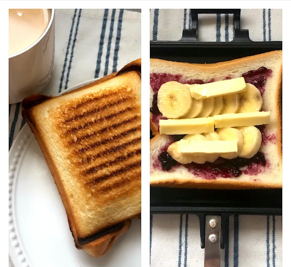 13:03 ブルーベリーバナナチーズサンド🫐🍌🧀🥪|へれ子さん