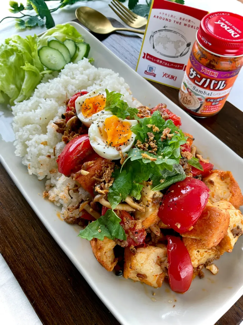 サンバルdeエスニック風☆厚揚げ&トマトのそぼろ炒め|スイーツポテトさん