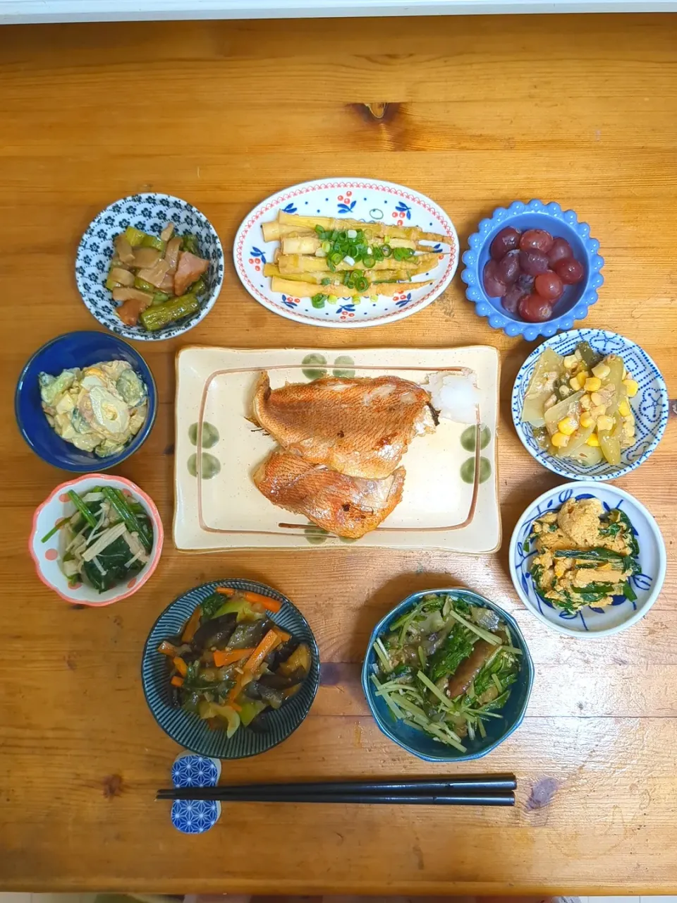 晩ごはん🥢焼き魚🐟|まゆめろさん