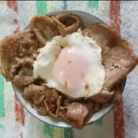 Snapdishの料理写真:濃厚みそ豚肉丼|まるさん