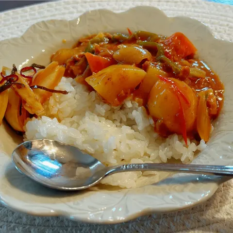 「四ツ星レンジ」を使ってみたSnapdishの料理・レシピ写真:レンジで簡単！ひき肉カレー