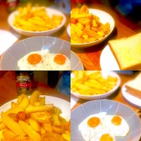 Snapdishの料理写真:Dinner ! Dinner ! 
An Old English Classic Came across my mind when Growing up ! 
Freshly Made Egg & Chips with Buttered Bread ! Feel like a school kid again 
#c|Emanuel Hayashiさん