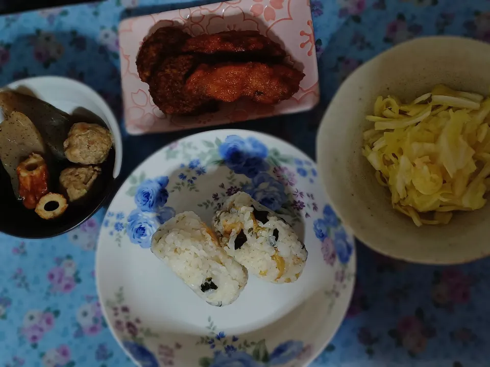 おにぎり定食☺️|ぽんすけさん