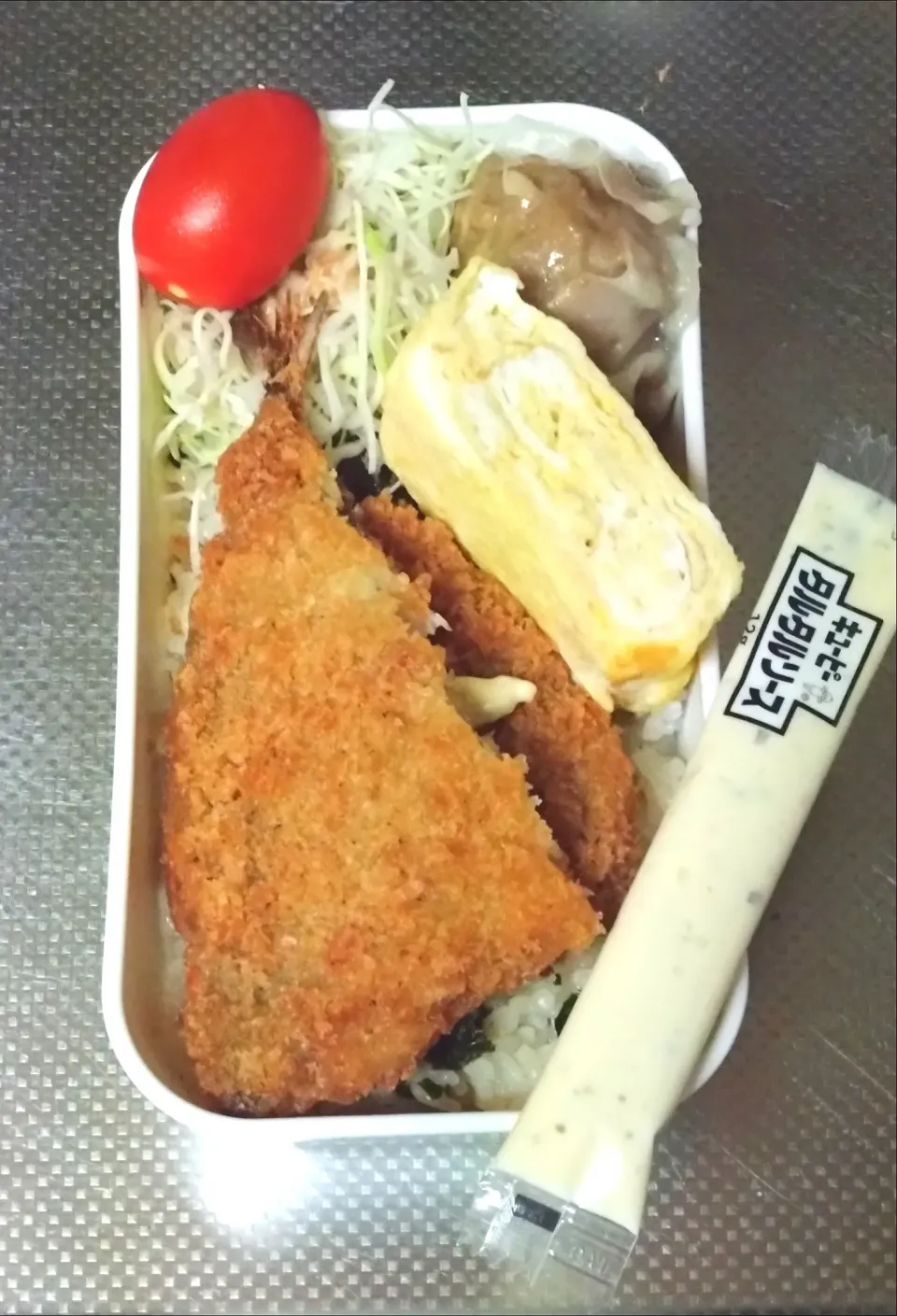 Snapdishの料理写真:アジフライ海苔弁当|黒川克博さん