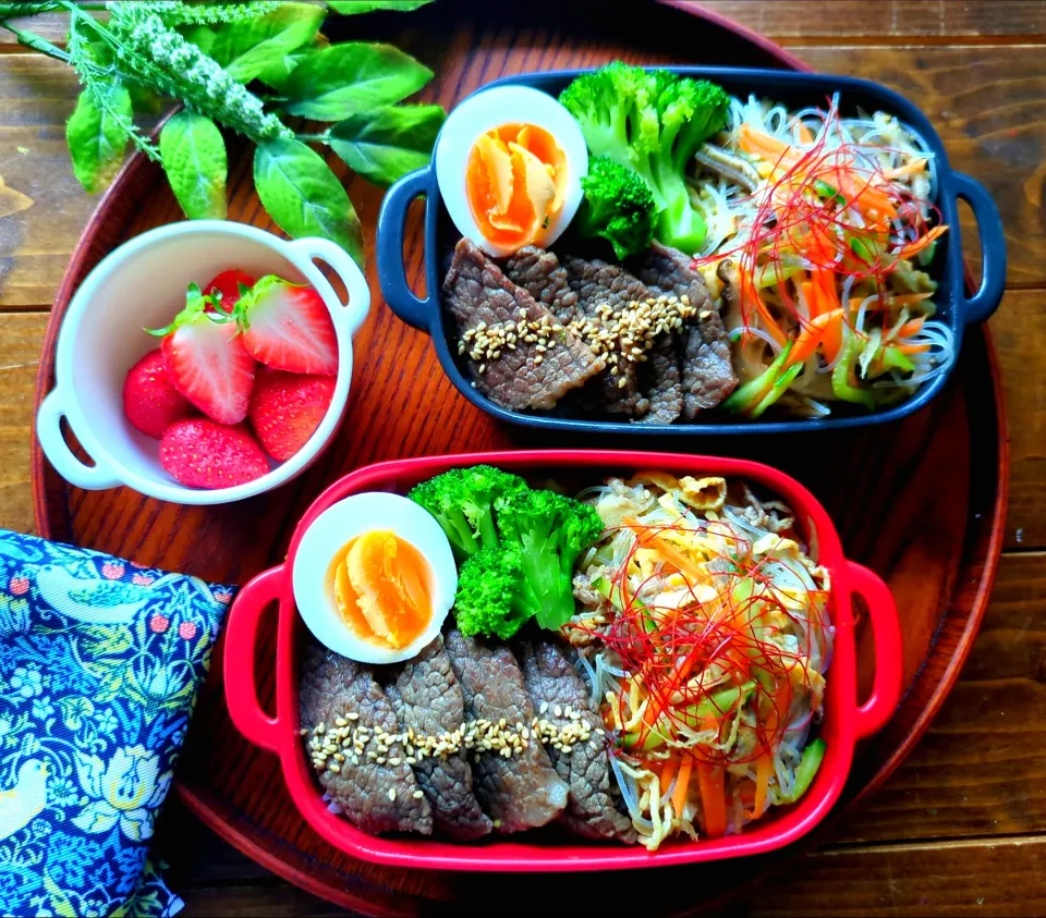 Snapdishの料理写真:チャプチェ丼弁当💕|さらママさん