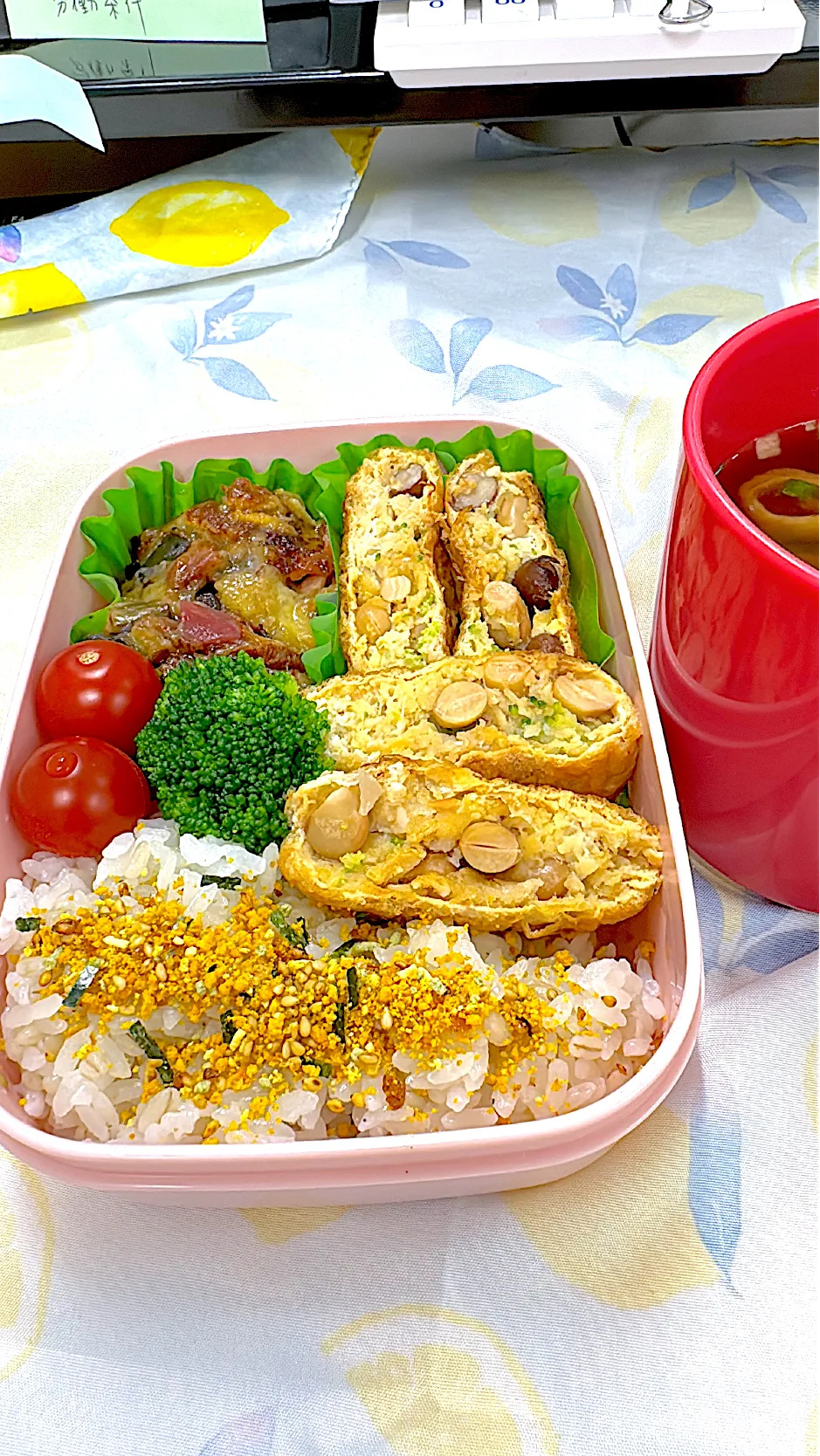 ツミレ稲荷とナスのチーズ焼き弁当|ゆっきーさん