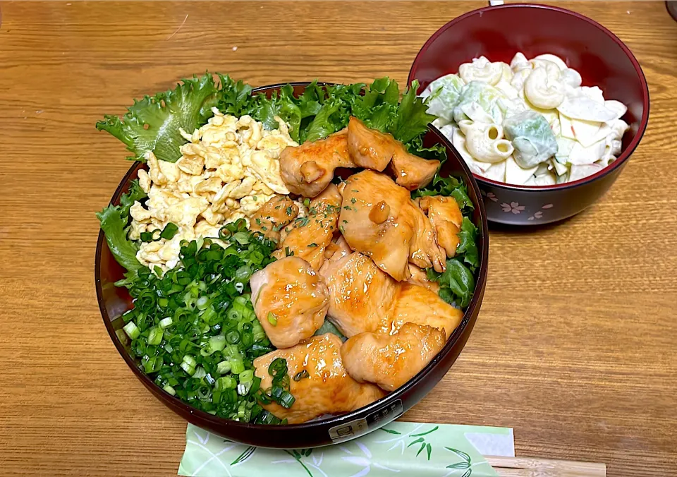 鶏の照り焼きの３色丼|なんちゃんさん