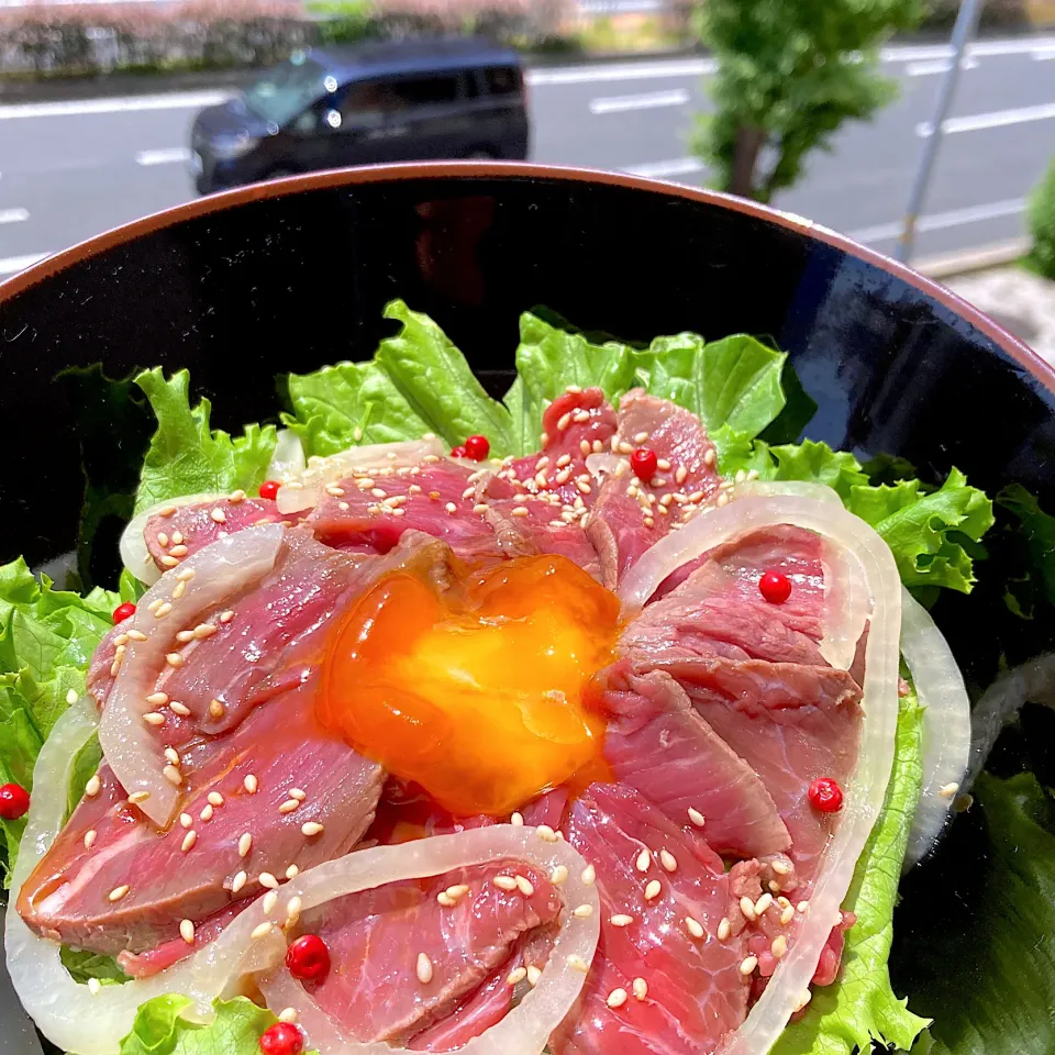 Snapdishの料理写真:自家製ローストビーフ丼|Kさん