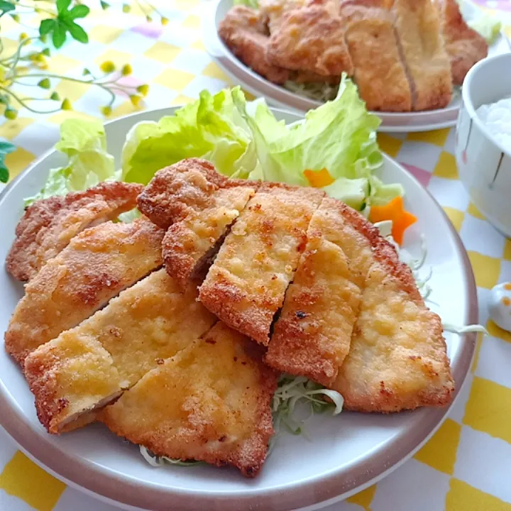 高野豆腐の衣でサクサク豚カツ|小豆🌼さん