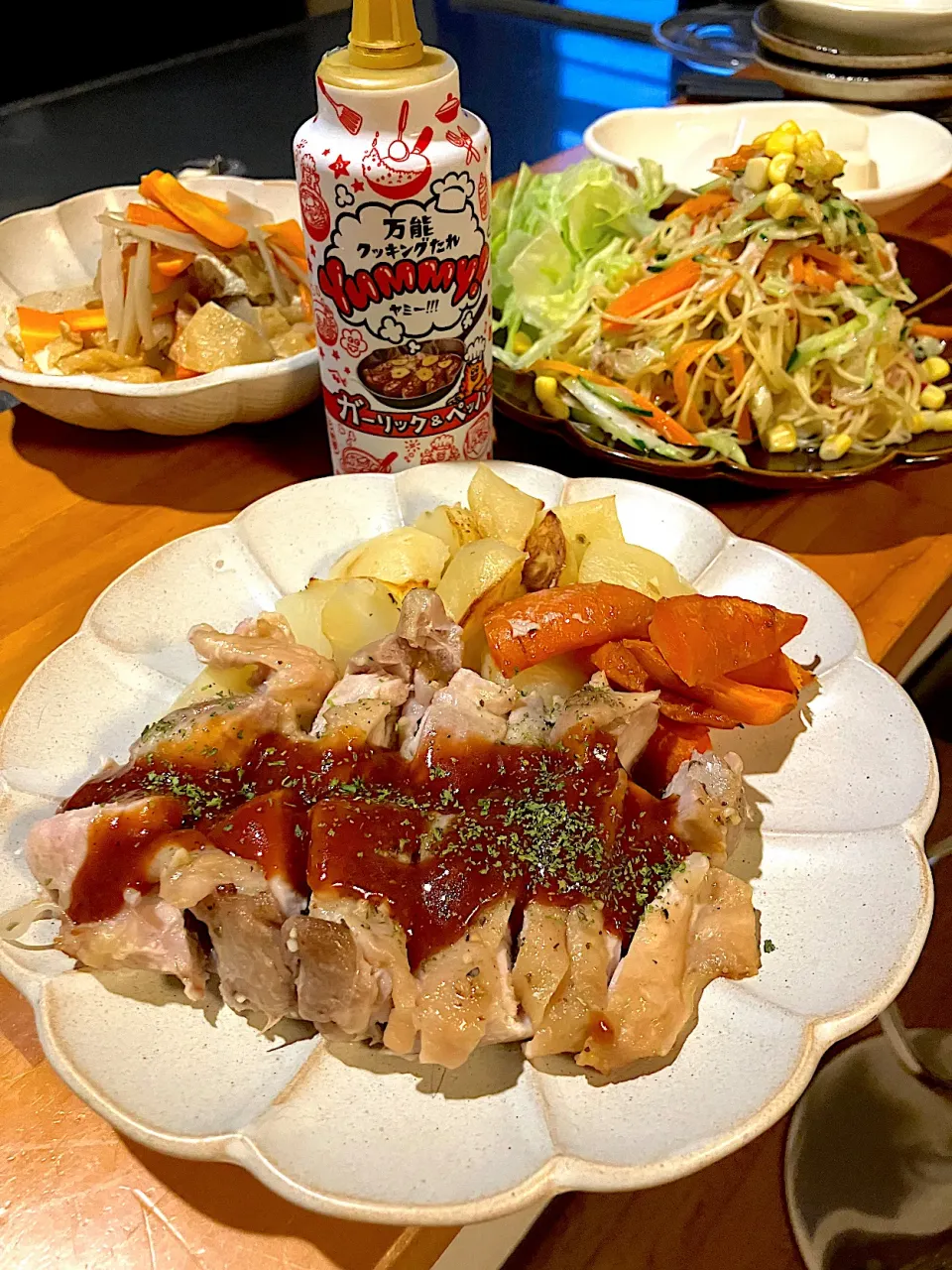 Snapdishの料理写真:チキンステーキにケチャップyummy|_emi_48.0517さん