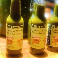 Snapdishの料理写真:Well Folks it is ready My Green Monster Samurai Jalapeños Tabasco Sauce with Dill Pickle and Indian Limes has a nice bite to it #hotsauce #homemade#ph3.8|Emanuel Hayashiさん