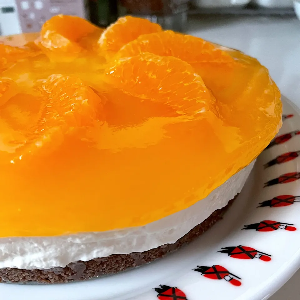 季節外れのデコポンチーズケーキ🍊|DKさん