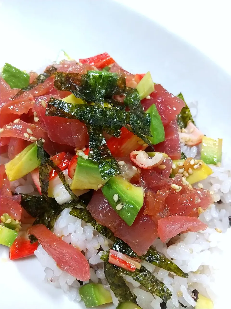 Snapdishの料理写真:☆今日の晩ごはん☆  ポキ丼|hamamaさん