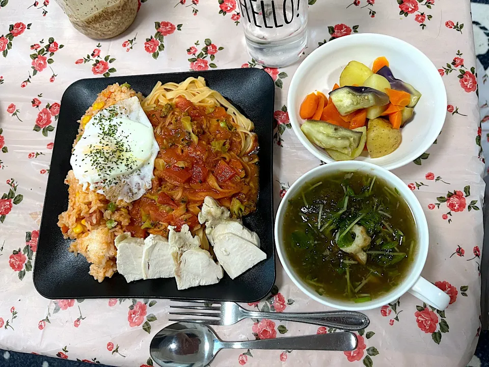 今日の晩御飯はトマトとツナのパスタ🍝|モモ&ハーブmama🐰🐹🐢🐠❤️さん