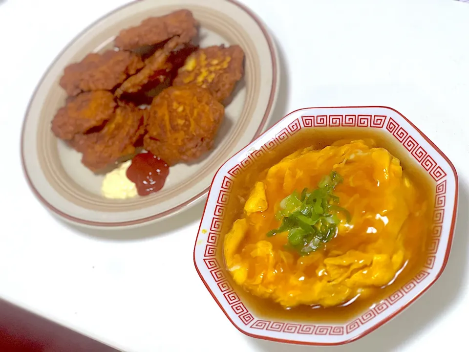 Snapdishの料理写真:天津飯、豆腐ナゲット|イシュタール石井さん