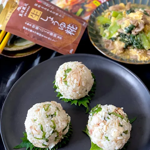 「プラス糀 生しょうゆ糀」を使ってみたSnapdishの料理・レシピ写真:醤油麹でホッケおむすび🍙とだし卵あんかけ✨